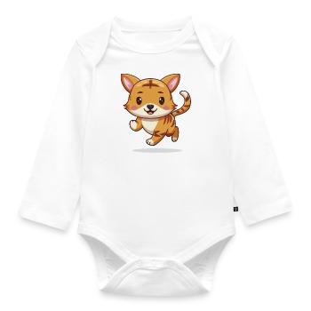 Tigerinchen – The little tomboy! - Organic Longsleeve Baby Bodysuit - white - Front