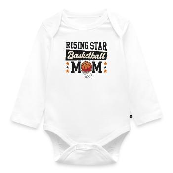 Basketball Mama eines aufstrebenden Stars - Baby Bio-Langarm-Body - Weiß - Vorne