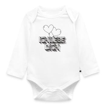 Ich liebe Dich - Baby Bio-Langarm-Body - Weiß - Vorne