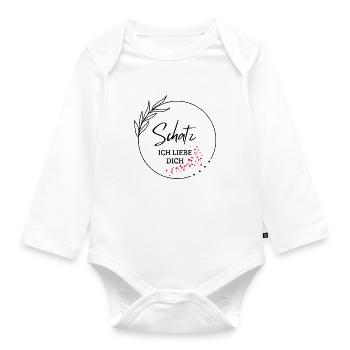 Ich liebe Dich - Baby Bio-Langarm-Body - Weiß - Vorne