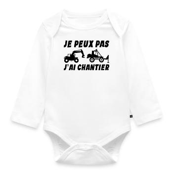 Ich kann keine Website-Arbeit haben - Baby Bio-Langarm-Body - Weiß - Vorne