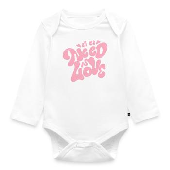 All we need is love - Organic Longsleeve Baby Bodysuit - white - Front