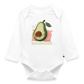 Schlavocado Avocado Offizielles Schlafshirt Schlaf - Baby Bio-Langarm-Body - Weiß - Vorne