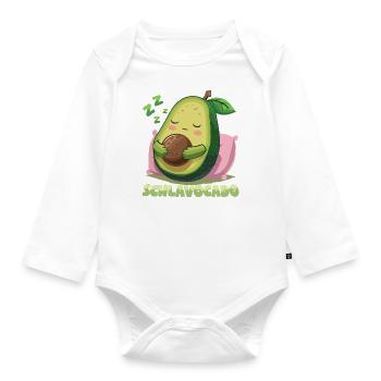 Schlavocado Avocado Offizielles Schlafshirt Schlaf - Baby Bio-Langarm-Body - Weiß - Vorne