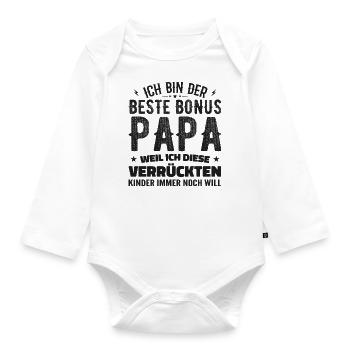 Bonus Dad Stepdad Bonus Dad Dad Gift - Organic Longsleeve Baby Bodysuit - white - Front