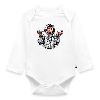 Drôle dessin animé geste sweat à capuche - Body Bébé bio manches longues - blanc - Devant