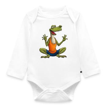 Lizard Yoga - Organic Longsleeve Baby Bodysuit - white - Front