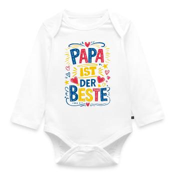 Papa est le meilleur - Body Bébé bio manches longues - blanc - Devant