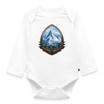 Mountains Mountaineering - Organic Longsleeve Baby Bodysuit - white - Front