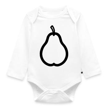 pear - Organic Longsleeve Baby Bodysuit - white - Front
