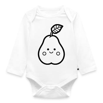 pear - Organic Longsleeve Baby Bodysuit - white - Front