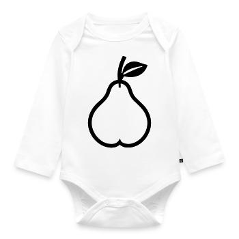 pear - Organic Longsleeve Baby Bodysuit - white - Front