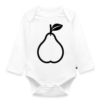 pear - Organic Longsleeve Baby Bodysuit - white - Front
