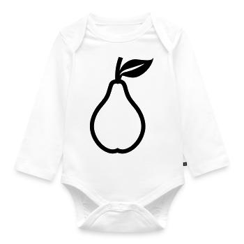 pear - Organic Longsleeve Baby Bodysuit - white - Front