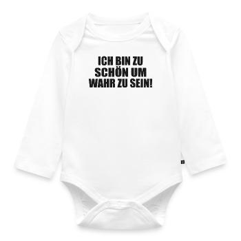 too good to be true Self-absorbed Selfish Selfish - Organic Longsleeve Baby Bodysuit - white - Front