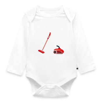 Ich kann keinen Staubsauger haben - Baby Bio-Langarm-Body - Weiß - Vorne