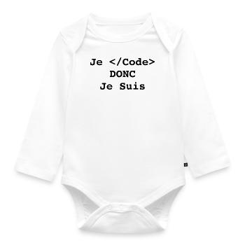 Ich programmiere, also bin ich Informatiker und Programmierer - Baby Bio-Langarm-Body - Weiß - Vorne