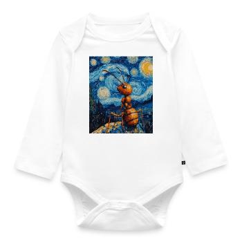 Ameise - Baby Bio-Langarm-Body - Weiß - Vorne
