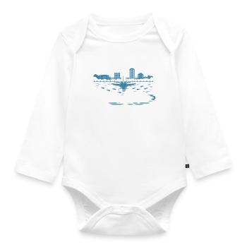 Lake Eola Orlando Florida Vacation Souvenir - Organic Longsleeve Baby Bodysuit - white - Front