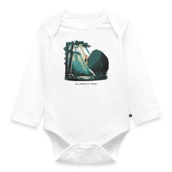 Bouldering is My Therapy – Klettern in der Natur - Baby Bio-Langarm-Body - Weiß - Vorne