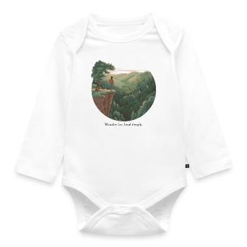 Wander Far, Heal Deeply – Hiking & Nature - Organic Longsleeve Baby Bodysuit - white - Front
