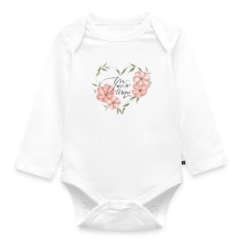 Herz, Blumen, Blätter. Du bist so einzigartig. - Baby Bio-Langarm-Body - Weiß - Vorne
