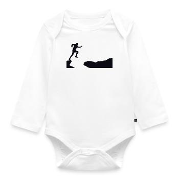 Trail Runner Cross Trail Bergläufer - Baby Bio-Langarm-Body - Weiß - Vorne