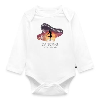 Dancing is My Therapy – Dancing Ballet Hip-Hop - Organic Longsleeve Baby Bodysuit - white - Front