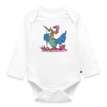 Musiciens de la ville de Brême : Coq au micro – Showtime ! - Body Bébé bio manches longues - blanc - Devant