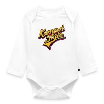 kumpel Style retro Design Ruhrpott - Baby Bio-Langarm-Body - Weiß - Vorne