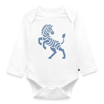 Zebra Silhouette Art Piece Minimal Design - Organic Longsleeve Baby Bodysuit - white - Front