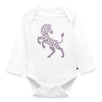 Silhouette de zèbre Œuvre d’art Design minimal - Body Bébé bio manches longues - blanc - Devant