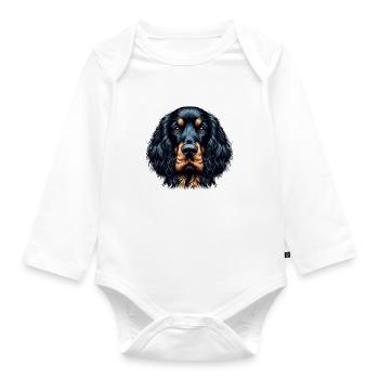 Visage de chien - Gordon Setter - Body Bébé bio manches longues - blanc - Devant