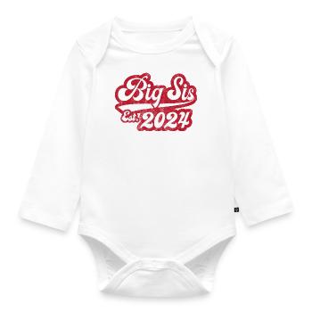 Big Sis Est 2024 - Baby Bio-Langarm-Body - Weiß - Vorne
