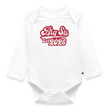 Big Sis Est 2026 - Baby Bio-Langarm-Body - Weiß - Vorne