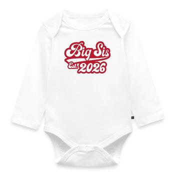 Big Sis Est 2026 - Baby Bio-Langarm-Body - Weiß - Vorne