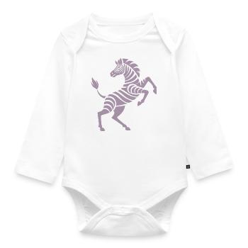 Sabots de zèbre haute œuvre d’art silhouette - Body Bébé bio manches longues - blanc - Devant