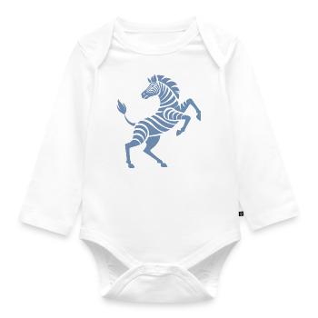 Sabots de zèbre haute œuvre d’art silhouette - Body Bébé bio manches longues - blanc - Devant
