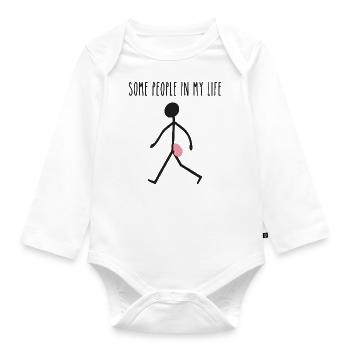 some people in my life - Organic Longsleeve Baby Bodysuit - white - Front
