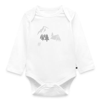 LIFE IS AM BESTEN DRAUSSEN - EMAILLE-BECHER - FÜR DUNKLEN HINTERGRUND - Baby Bio-Langarm-Body - Weiß - Vorne