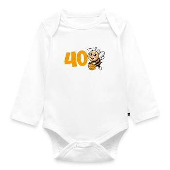 40. Geburtstag 40 Jahre Flottes Bienchen Frau - Baby Bio-Langarm-Body - Weiß - Vorne