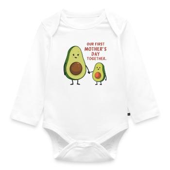 Chemise avocate pour la fête des mères - Cadeau pour maman - Body Bébé bio manches longues - blanc - Devant