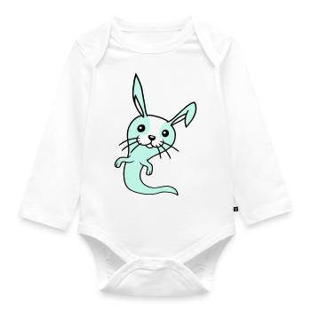Bunny Ghost Ghost Haunting Halloween Creepy Cute - Organic Longsleeve Baby Bodysuit - white - Front