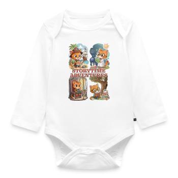 Aventures à l’heure du conte – Un voyage à travers les livres - Body Bébé bio manches longues - blanc - Devant