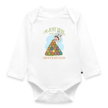I’m Just Here for the Chocolate Eggs – Funny Easte - Organic Longsleeve Baby Bodysuit - white - Front