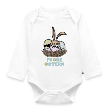 Happy Easter - Organic Longsleeve Baby Bodysuit - white - Front