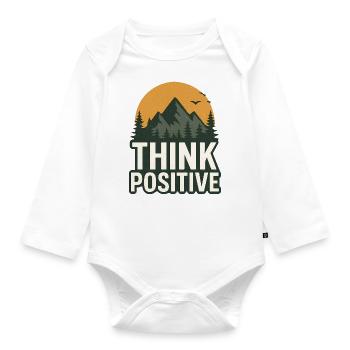 Denken Sie positiv Natur Abenteuer T-Shirt - Baby Bio-Langarm-Body - Weiß - Vorne
