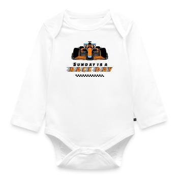Race F1 Racing Car Motorsport Fan Sunday Raceday - Organic Longsleeve Baby Bodysuit - white - Front