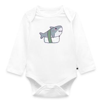 Requin mignon Sushi Riz Drôle - Body Bébé bio manches longues - blanc - Devant