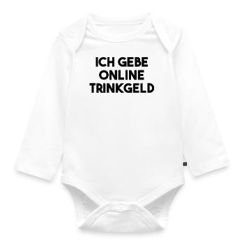 Ich gebe online Trinkgeld Geschenkidee Bestellung - Baby Bio-Langarm-Body - Weiß - Vorne
